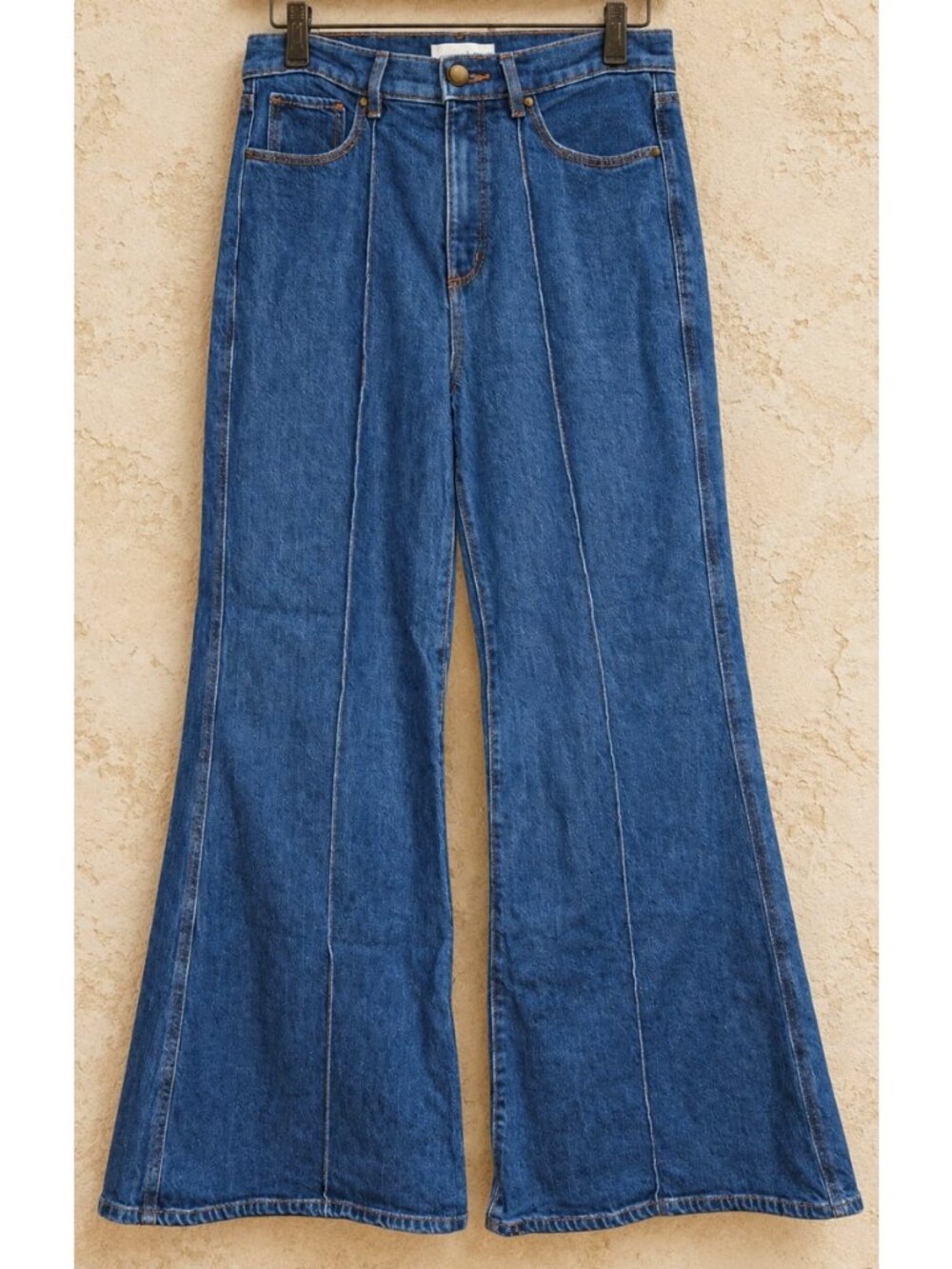 Loft 28 6 The Super Flare Jeans Blue Denim Wide Boho 70s Hippie Soft High Rise